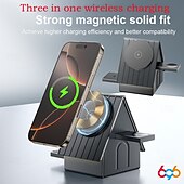 お買い得  ワイヤレス充電器-ワイヤレスチャージャー ワイヤレス充電パッド ワイヤレス充電スタンド 折りたたみ式充電ステーション MagSafe ユニバーサル 磁石バックル 用途 携帯電話 Apple Watch Series 4 AppleWatchシリーズSE / 6/5/4/3/2/1 Apple Watch Series 3