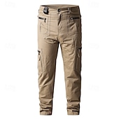  Herren Cargo-Hosen Hose Knöpfe Mehrere Taschen Einfach tragbar Outdoor Täglich Campen und Wandern Mode Klassisch Schwarz Gelb