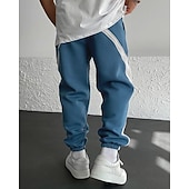 levne Tepláky-Pánské Tepláky Běžec Kalhoty Šňůrky Kapsy Elastický pas Barevné bloky Pohodlné Outdoorové sporty Denní Módní Na běžné nošení Černočervená Bílá  / modrá Lehce elastické