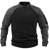 abordables Sudadera Táctica-Hombre Sudadera Sudadera con cremallera Sudadera de polar Sudadera táctica con capucha Táctico Verde Ejército Marrón Caqui Gris Oscuro Cuello Mao Plano Cremallera Bloque de Color Deporte Casual Diario