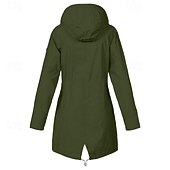 abordables veste active-Femmes Trench Chaud Confortable Fermeture éclair Avec Poches Mode Extérieur Uni Sortir Week-end Fermeture éclair Régulier À capuche Coupe régulière manche longue Vêtements d&#039;extérieur Jaune Rose