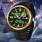 cheap Digital Watches-SANDA Fashion Brand Sport Electronics Watches Gift for men Outdoors Analog Digital Man Watch Luminous Waterproof Backlight Wristwatch
