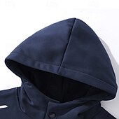 abordables Sudadera con capucha de vellón-Hombre Sudadera Sudadera con capucha y botones Sudadera con capucha de lana Sudadera con capucha forrada de polar Negro Azul Marino Gris Claro Con Capucha Plano Retazos Bloque de Color Deporte Casual
