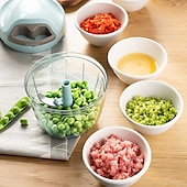 economico Utensili frutta e verdura-robot da cucina manuale, tritatutto per verdure con lame in acciaio inox, tritatutto portatile a mano con filo, taglia-aglio, taglia-cipolla per verdure, zenzero, frutta, noci, erbe aromatiche