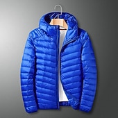 olcso Férfi pehelykabátok és párkák-Férfi Télikabát Puffer dzseki Párnázott dzseki Zseb Polyster Vakáció Hétköznapi viselet Randi Szokványos Divat Alkalmi Kényelmes Melegen tartani Tél Egyszínű / Sima szín Bor Fekete Tengerészkék