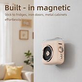 Недорогие Динамики-Магнитная мини-колонка Bluetooth P6, небольшая портативная беспроводная Bluetooth-колонка с громким звуком, часами, ночником и поддержкой TF-карт для домашнего офиса, путешествий на природе, кемпинга,