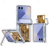 Χαμηλού Κόστους Samsung Θήκη-τηλέφωνο tok Για Samsung Galaxy Z Flip 7 Z Flip 6 Πίσω Κάλυμμα με βάση στήριξης Υποδοχή κάρτας Ανθεκτική σε πτώσεις PC
