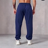 cheap Straight Leg-Men's Sweatpants Trousers Straight Leg Sweatpants Pocket Elastic Waist Plain Comfort Sports Outdoor Daily Fashion Casual Black Navy Blue Micro-elastic