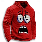 economico Pattern 3D-Per uomo 3D Felpa con Cappuccio Felpa Gotico Girocollo Feste Regalo Abbigliamento casual alla moda Rosso Blu Coulisse Autunno Inverno progettista