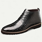 abordables Bottines-Bottines en similicuir bleu à motif crocodile pour homme – Chaussures habillées à lacets pour les événements professionnels et en soirée