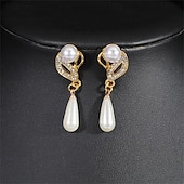 Χαμηλού Κόστους Σετ Κοσμημάτων-Σετ Κοσμημάτων 2 Μαργαριταρένια Χρώμιο Σκουλαρίκια Κολιέ Γυναικεία Κομψό Βίντατζ Μοντέρνα Πεπαλαιωμένο Στυλ Κλασσικό Κοσμήματα Σετ Για Γάμου Πάρτι Επισκέπτης γάμου