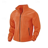 economico Giubbotti e cappotti da uomo-Per uomo Giacca Invernale Giacca in Pile Giacca Casual Vacanza Quotidiano Calore Termico Tasca Pile Autunno Inverno Semplice Moda Streetwear Collo alla coreana Regolare Nero Avorio Viola Arancione