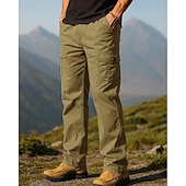 preiswerte Unterteile-Herren Cargohosen Wanderhosen Frühling Herbst Außen Normale Passform Wasserdicht Winddicht Unterteile Tasche Schwarz Armeegrün Baumwolle Camping / Wandern Laufen S M L XL XXL