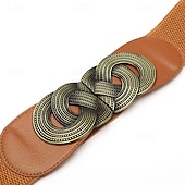 levne pás-Dámské Pás Slitina Černá Rubínově červená Velbloudí Široký pásek Venkovní Denní Čistá barva