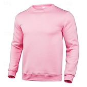 economico Felpa con cappuccio in pile-Per uomo Maglia Felpa in pile Maglione Felpa con cappuccio foderata in pile Nero Bianco Giallo Rosa Rosso Girocollo Semplice Sport &amp; Outdoor Casuale Quotidiano Poliestere Streetwear Cool