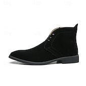 abordables Bottines-Bottines chukka en similicuir marron pour homme avec fermeture à lacets, bottines décontractées pour un usage quotidien, professionnel et semi-formel