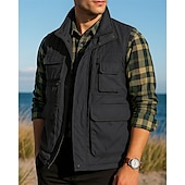 preiswerte Westen-Herren Anglerweste Wanderweste Ärmellos Weste Außen Leicht Atmungsaktiv Reißverschluss Mehrere Taschen Nylon Schwarz Armeegrün Marinenblau Jagd Angeln Klettern