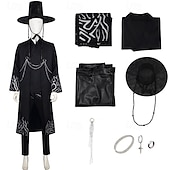 billiga Pojkes Halloween kostymer-Kpop demonjägare demonpojkegrupp sajapojkar jinu saja-kostym hanbok-maskerad koreansk traditionell virtuell idolfilm cosplay för pojkars barns halloween-karnevalföreställning comic con