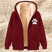 abordables Sweat à capuche en polaire-Homme Sweat à capuche zippé intégral Sweat à capuche zippé Veste en Polaire Sweat à capuche en polaire Abricot Noir Vin Rouge Bleu À capuche Uni Impressions Graphiques Patte Fermeture éclair Avec