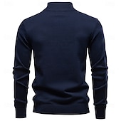 preiswerte Herren Elite Pullover &amp; Cardigans-Herren Pullover Zopfmuster Stricken Normale Oberteile Halber Reißverschluss Farbblock Geometrisch Stehkragen Elegant Vintage Schule Urlaub Bekleidung Frühling Herbst Grün Armeegrün S M L