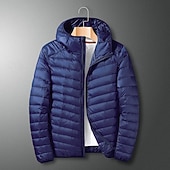 olcso Férfi pehelykabátok és párkák-Férfi Télikabát Puffer dzseki Párnázott dzseki Zseb Polyster Vakáció Hétköznapi viselet Randi Szokványos Divat Alkalmi Kényelmes Melegen tartani Tél Egyszínű / Sima szín Bor Fekete Tengerészkék