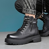 abordables Bottes de travail-Bottines décontractées marron clair pour homme avec fermeture éclair – bottes tendance en similicuir pour les aventures en plein air et les tenues décontractées