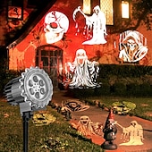 voordelige Projectorlampen-1 stuk Halloween buiten stereoscopisch projectielicht met hoge helderheid, skelet reaper grondplug in wandlamp, verticale festivalsfeer decoratieve verlichting US/EU/UK/AU plug