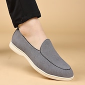 abordables Zapatillas sin cordones y mocasines de hombre-Mocasines sin cordones de ante color tostado para hombre: zapatos casuales livianos para uso diario en la oficina, para ir al trabajo y para el fin de semana.