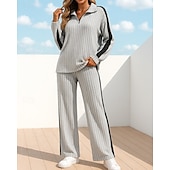abordables Tracksuits-Women's Tracksuit Sweatpants Windproof Gym Training Running Sportswear Activewear Dark Grey Black White