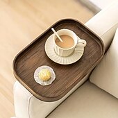 baratos Materiais de Construção-Mesa de apoio para sofá de bambu art déco, mesa lateral dobrável portátil com encaixe, estrutura de metal, sem necessidade de eletricidade, prateleira de bebidas de bambu marrom para sofá e mesas de