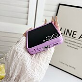 Недорогие Чехлы для Samsung-телефон Кейс для Назначение SSamsung Galaxy Z Flip 7 FE Z-флип 6 Z Flip 5 Z Flip 4 Кейс на заднюю панель Кольцо Пряжка Защита от удара Ретро ПК