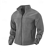 economico Giubbotti e cappotti da uomo-Per uomo Giacca Invernale Giacca in Pile Giacca Casual Vacanza Quotidiano Calore Termico Tasca Pile Autunno Inverno Semplice Moda Streetwear Collo alla coreana Regolare Nero Avorio Viola Arancione