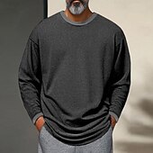 economico magliette di base-Per uomo Maglietta Camicia a Maniche Lunghe Manica Lunga Girocollo Primavera Autunno Semplice Moda Designer Essenziale Splice Vacanza Streetwear Uscire Nero Grigio Maglietta Top per Uomo