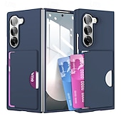 cheap Samsung Cases-Phone Case For Samsung Galaxy Z Fold 7 Z Fold 6 Back Cover Card Slot Shockproof Retro PC