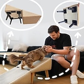 baratos Apoio e Cuidado Animal-Cadeira dobrável para escada de cachorro de estimação, economiza espaço, 2 em 1, degrau de escalada confortável para animais de estimação, cama alta, lâmpada para cachorro, gatinho, filhote, animal