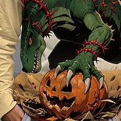 billiga Pojkes Halloween kostymer-Halloween Pojkar 3D Pumpa Dinosaurie T-shirt Långärmad Vår Höst Mode Grundläggande Barn 4-12 år Rund hals Utomhus Ledigt Dagligen Normal