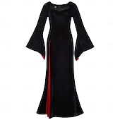 abordables Disfraces de mujer-Horror gótico Academia oscura Vestidos Disfraz Vestido llamativo Cosplay for Mujer Adultos Víspera de Todos los Santos Carnaval Rendimiento Fiesta Disfraces educativos