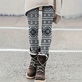 economico -Per donna Pantaloni Leggings Leggings comodi Casual Boho Lunghezza intera Vita Alta Geometria Elastico in vita Stampato Traspirabilità Confortevole Elasticizzato Vacanza Streetwear Abbigliamento