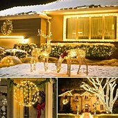 economico Striscie luci USB-4 pezzi 10 m/33 piedi 100 fasci di luci a LED per Halloween Natale San Valentino festa di nozze stringa di luci in filo di rame per interni ed esterni spina USB telecomando a 8 funzioni IP44