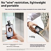 お買い得  スマホカメラアタッチメント-ポータブル セルフィー スマホライト 3モード LED クリップオンライト 充電式ビデオライト iPhone 写真 ティックトック Vlog コンピューター ノートパソコン ビデオ会議用