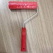 preiswerte Baubedarf-7-Zoll-strukturiertes Kunstdekorationswerkzeug, DIY-Farbroller – 1 Krokodilledermuster mit rotem Griff, langlebiger Kunststoff, einfach zu verwenden für realistische Holzmaserung &amp;geprägte Wände