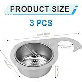 abordables Ustensiles et gadgets de cuisine-Lot de 3 paniers de vidange en acier inoxydable en forme de cygne pour évier de cuisine, filtre de vidange rapide, passoire suspendue multifonctionnelle pour fruits, légumes et déchets alimentaires