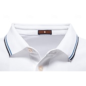 abordables Polo Élite para Hombres-Hombre Polo Trabajo Negocio Cuello Vuelto Manga Larga Ocio Cómodo Plano Bloque de Color Puro Todas las Temporadas Ajuste regular Rojo rubí Negro Blanco Azul Marino Oscuro Gris claro Verde Ejército