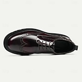 billige Klassiske Pensko-Herresko i ekte skinn med vingetupp og brogues, klassisk brunt formelt fottøy for kontor, banketter og bryllup