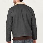 economico Giubbotti Cargo-Per uomo Giacca Invernale Giacca in Pile Giacca Cargo Giacca Casual Vacanza Quotidiano Calore Termico Tasca Pile Autunno Inverno Semplice Moda Streetwear Bavero Regolare Nero Cachi Grigio scuro Giacca