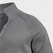 tanie Bluza z kapturem z polaru-Męskie Bluza dresowa Bluza polarowa Bluza z kapturem Zjechać na pobocze Bluza z zamkiem błyskawicznym Czarny Zieleń wojskowa Granatowy Szary Stójka Równina Niejednolita całość Sport i turystyka