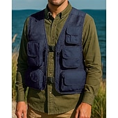 preiswerte Westen-Herren Anglerweste Wanderweste Ärmellos Weste Außen Leicht Atmungsaktiv Reißverschluss Mehrere Taschen Polyester Schwarz Armeegrün Rot Jagd Angeln Klettern