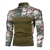 abordables Sudadera Táctica-Hombre Sudadera Sudadera con un cuarto de cremallera Sudadera táctica con capucha Sudadera con capucha de camuflaje Negro Verde Ejército Gris Claro Con Capucha Color Camuflaje Retazos Cremallera