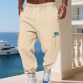 economico Carico-Per uomo Pantaloni da tuta Pantaloni in Pile Joggers Pantaloni invernali Pantaloni da Tuta Cargo Coulisse Tasca Elastico in vita Semplice Comodità Caldo Sport all'Aperto Quotidiano Moda Casual Nero