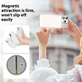 abordables Accessoires pour caméra de téléphone portable-Lampe vidéo LED 1200 Ah rechargeable et portable, éclairage pour appareil photo, 3 effets lumineux, pour vlogging, selfie